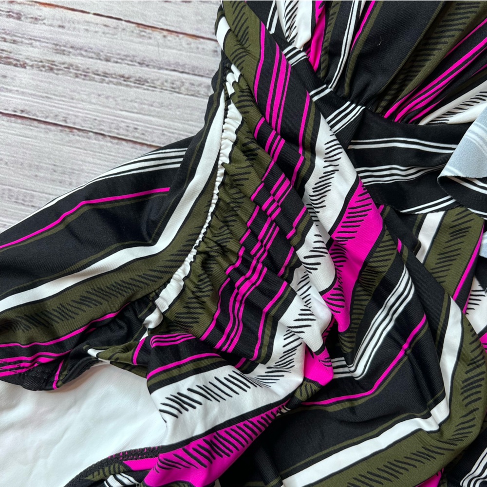 Anne Cole Ruffled Stripped One Piece Swim - Picture 3 of 6